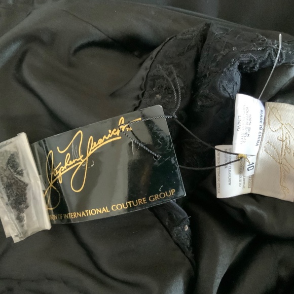 Stephen Yearick Gorgeous Black Silk  Beaded Gown  Sz 10 Glamorous *NWT - Picture 12 of 15